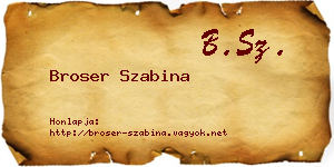 Broser Szabina névjegykártya