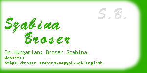 szabina broser business card